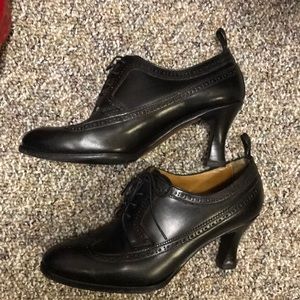 Cordovan Leather Oxford Pumps